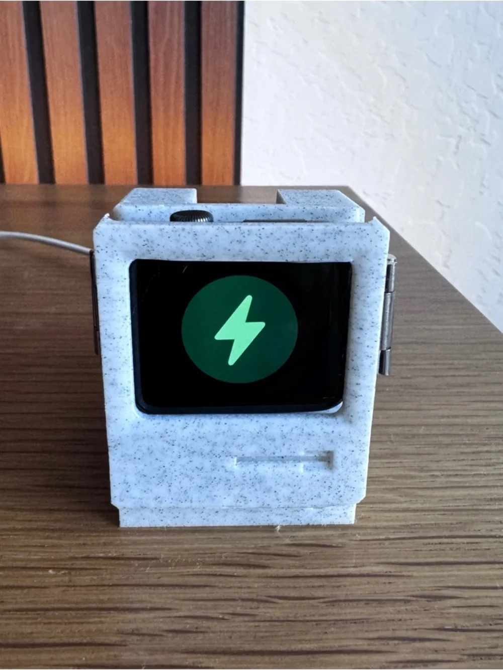 Retro Macintosh Apple Watch Charging Stand Dock Speckled Gray